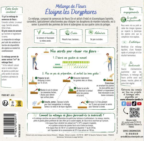 Mélanges de fleurs - Eloigne les Doryphores - 7 m² - Mélange de fleurs - MEDIA_PACKAGING_VERSO